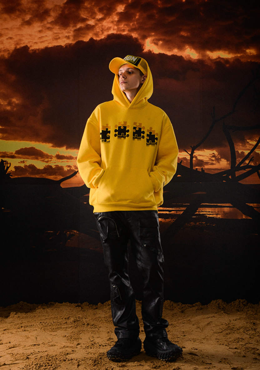 YADcrew Reflection Puzzle Print Hoodie