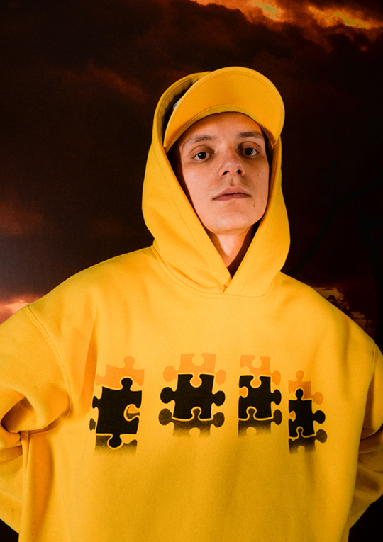 YADcrew Reflection Puzzle Print Hoodie