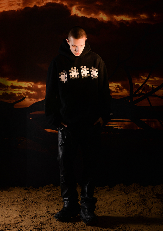 YADcrew Reflection Puzzle Print Hoodie