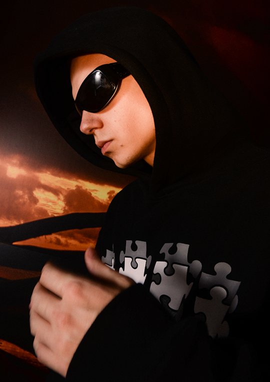 YADcrew Reflection Puzzle Print Hoodie