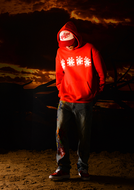 YADcrew Reflection Puzzle Print Hoodie