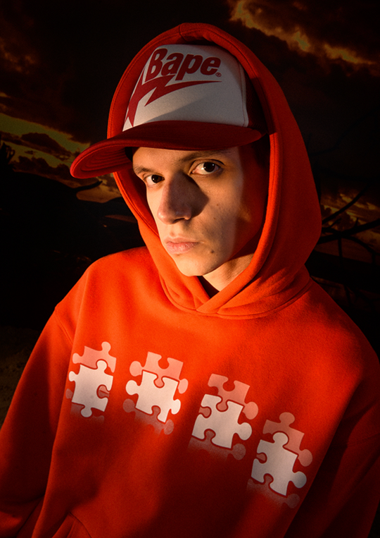 YADcrew Reflection Puzzle Print Hoodie