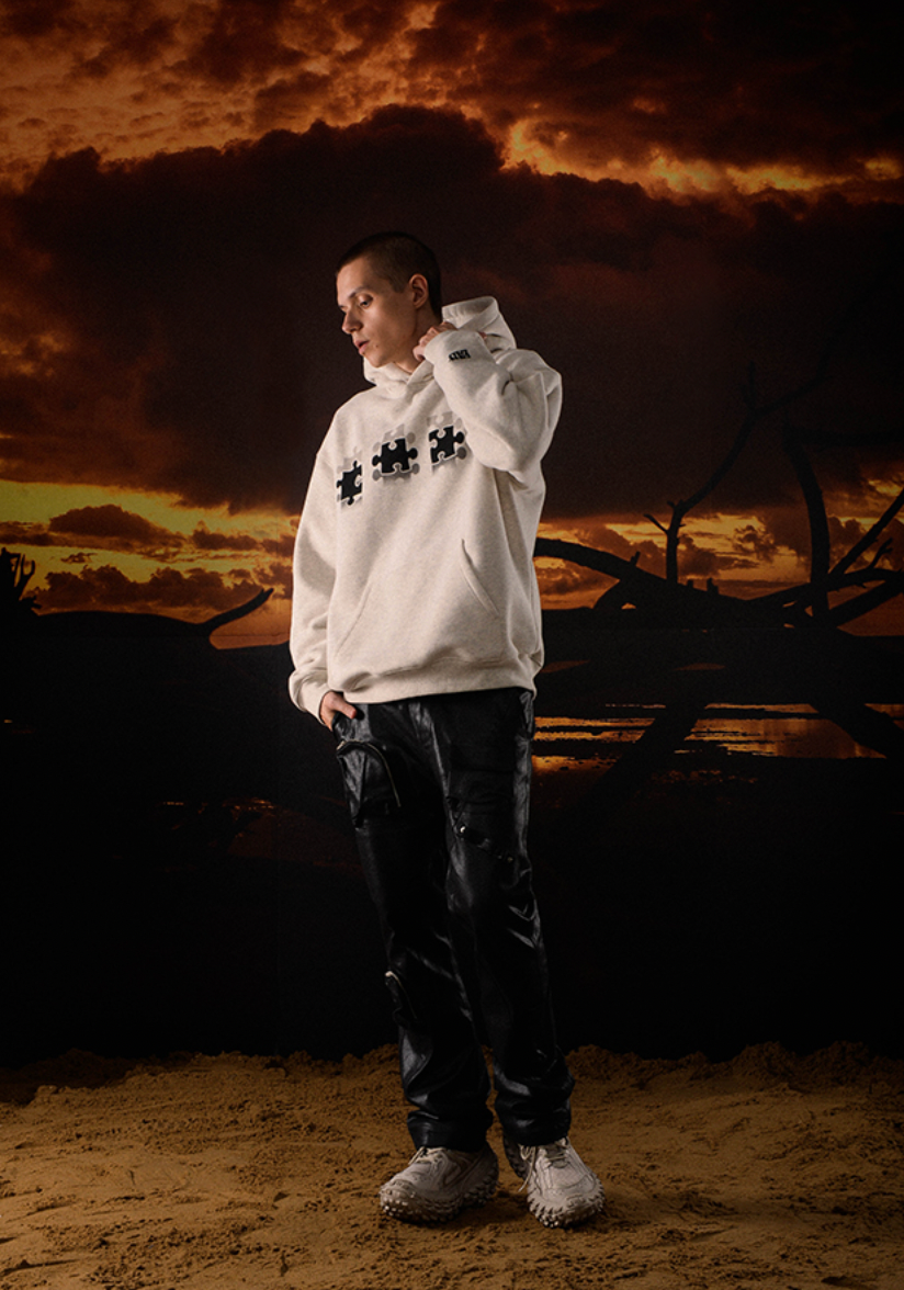 YADcrew Reflection Puzzle Print Hoodie