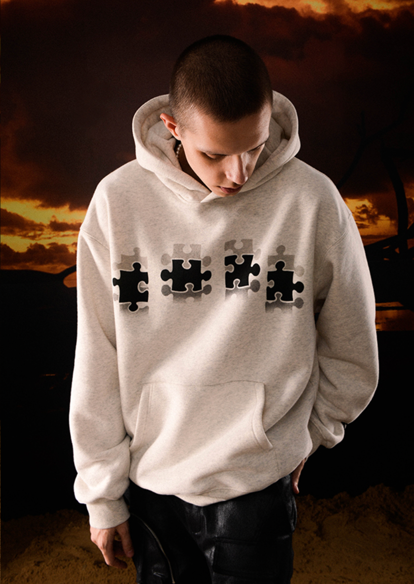 YADcrew Reflection Puzzle Print Hoodie