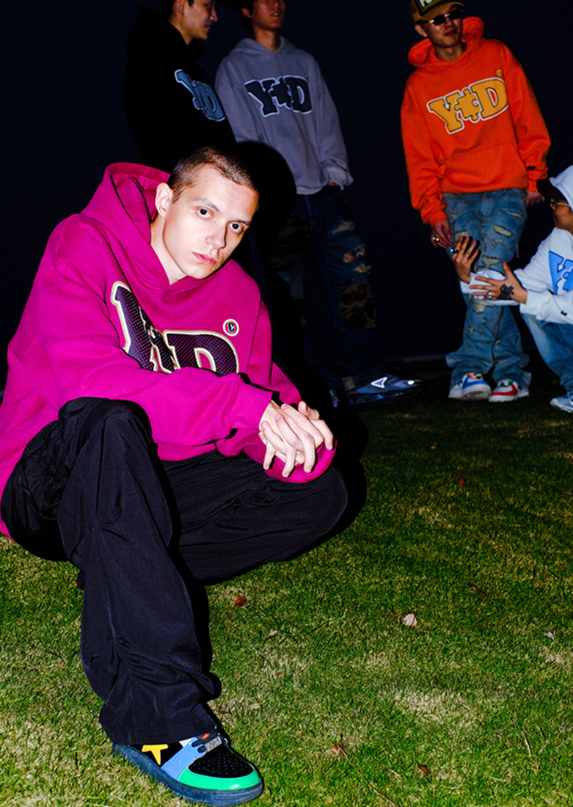 YADcrew Basic Polka Dot print Hoodie