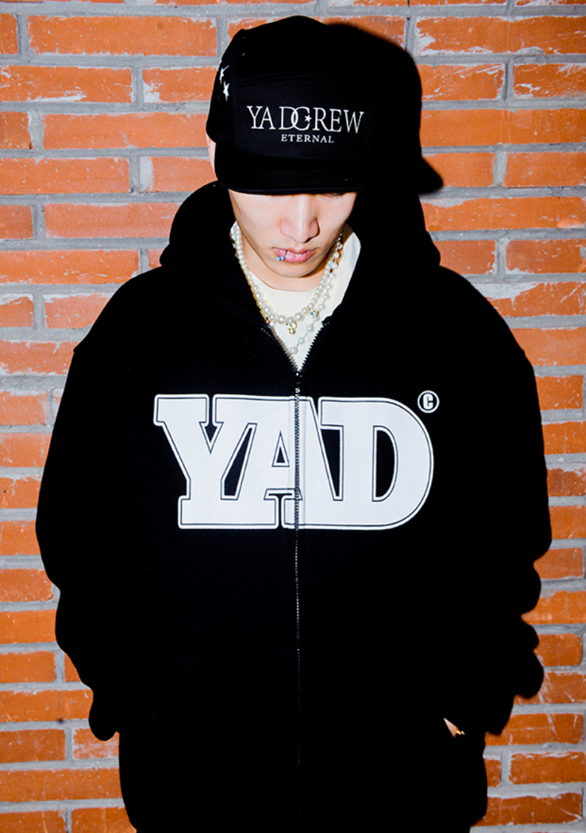 YADcrew Logo Puzzle Print Zipper Hoodie