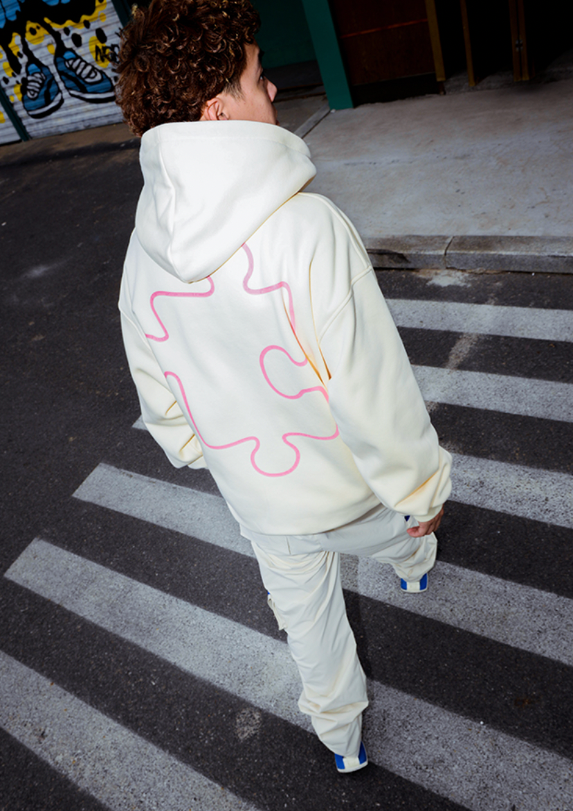 YADcrew Logo Puzzle Print Zipper Hoodie