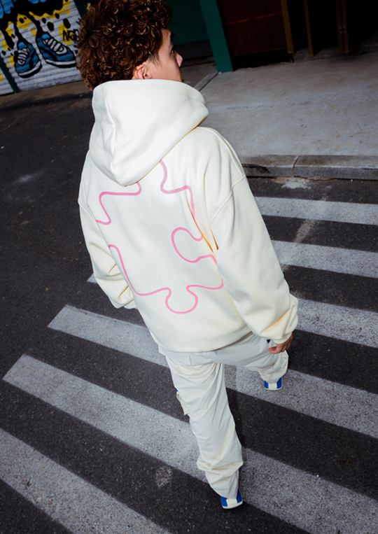 YADcrew Logo Puzzle Print Zipper Hoodie