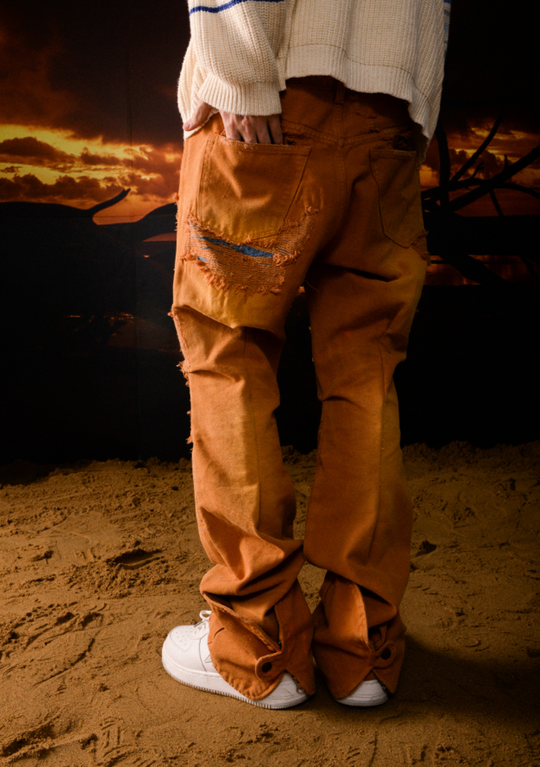 YADcrew Destruction Pleated Washed Jeans