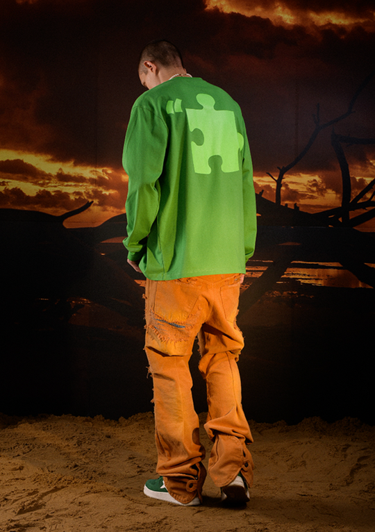 YADcrew Destruction Pleated Washed Jeans