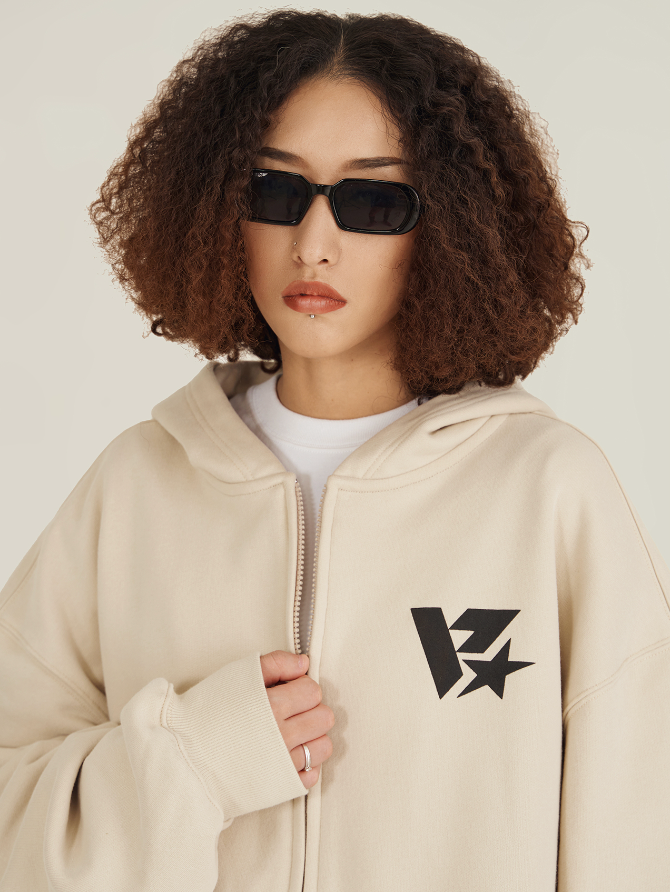 VOTE V-star Logo Zip UP Hoodie
