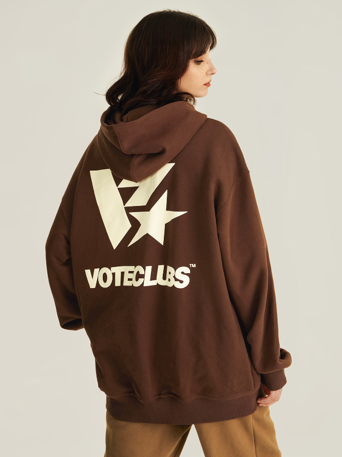 VOTE V-star Logo Zip UP Hoodie