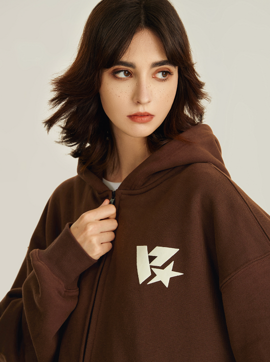 VOTE V-star Logo Zip UP Hoodie