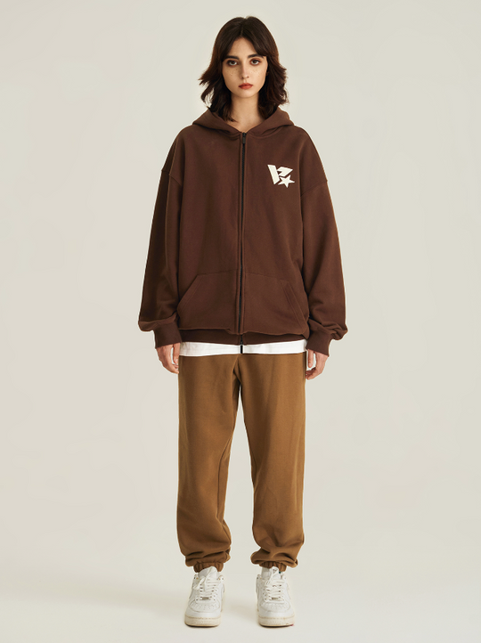 VOTE V-star Logo Zip UP Hoodie