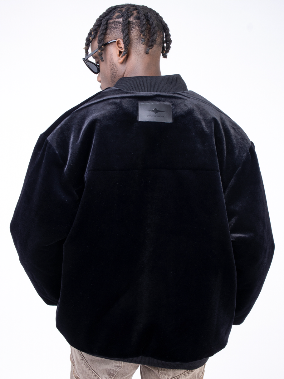 F3F Select Velvet And PU Leather Jacket