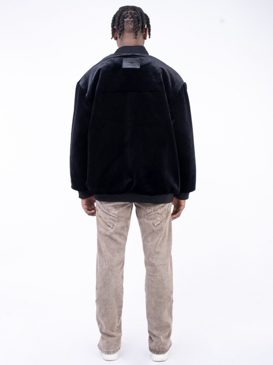 F3F Select Velvet And PU Leather Jacket