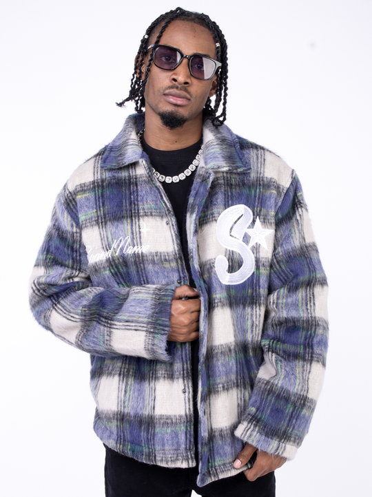 F3F Select Plaid Embroidered Tweed Jacket