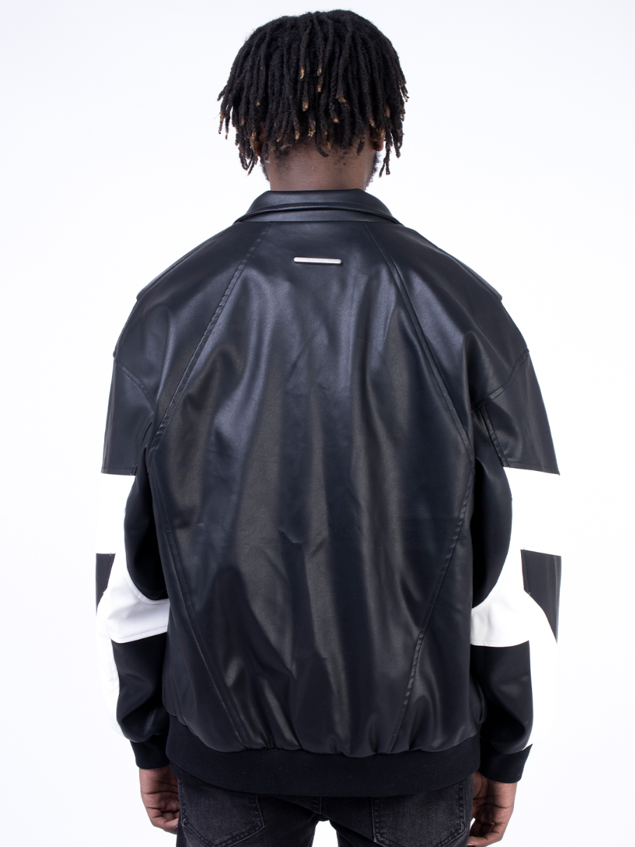 F3F Select Stitching Gang PU Leather Jacket