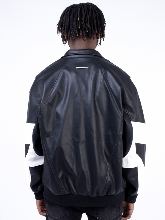 F3F Select Stitching Gang PU Leather Jacket