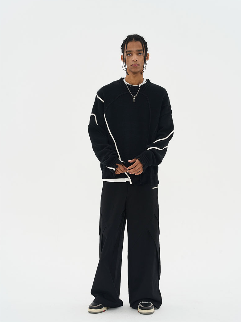 Harsh and Cruel Deconstruction Distressed Knit Sweater