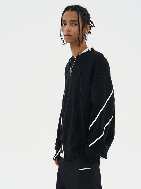 Harsh and Cruel Deconstruction Distressed Knit Sweater