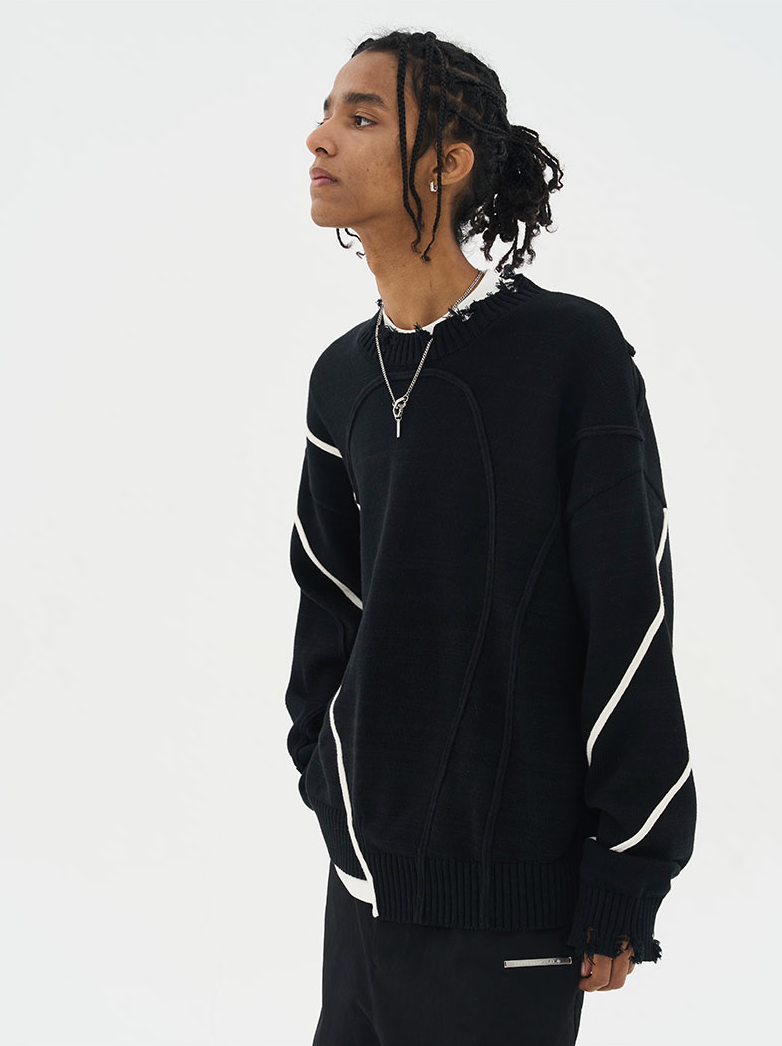 Harsh and Cruel Deconstruction Distressed Knit Sweater
