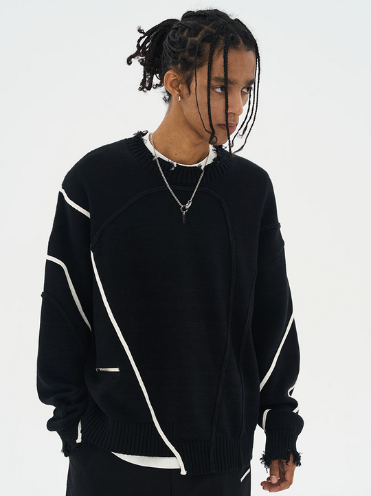 Harsh and Cruel Deconstruction Distressed Knit Sweater