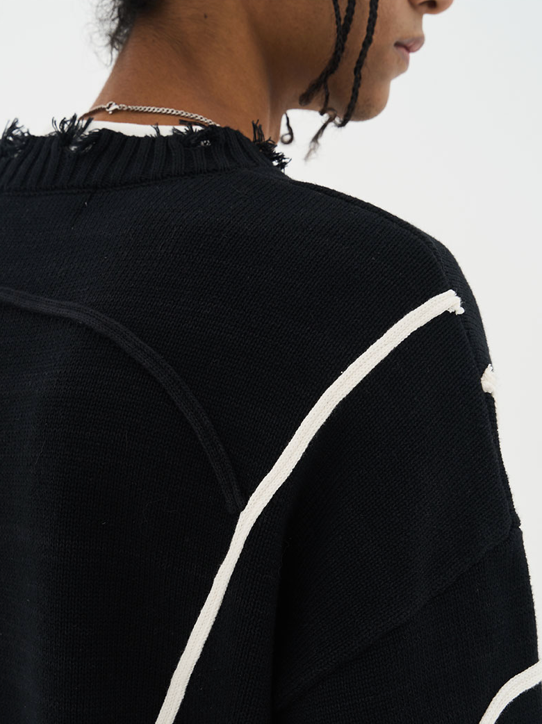 Harsh and Cruel Deconstruction Distressed Knit Sweater