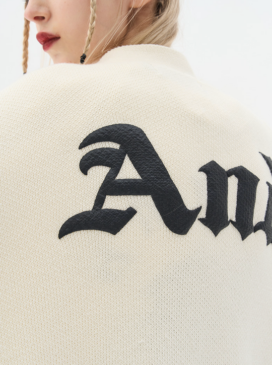 Harsh and Cruel Gothic Logo Printed Knit Sweater Cardigan