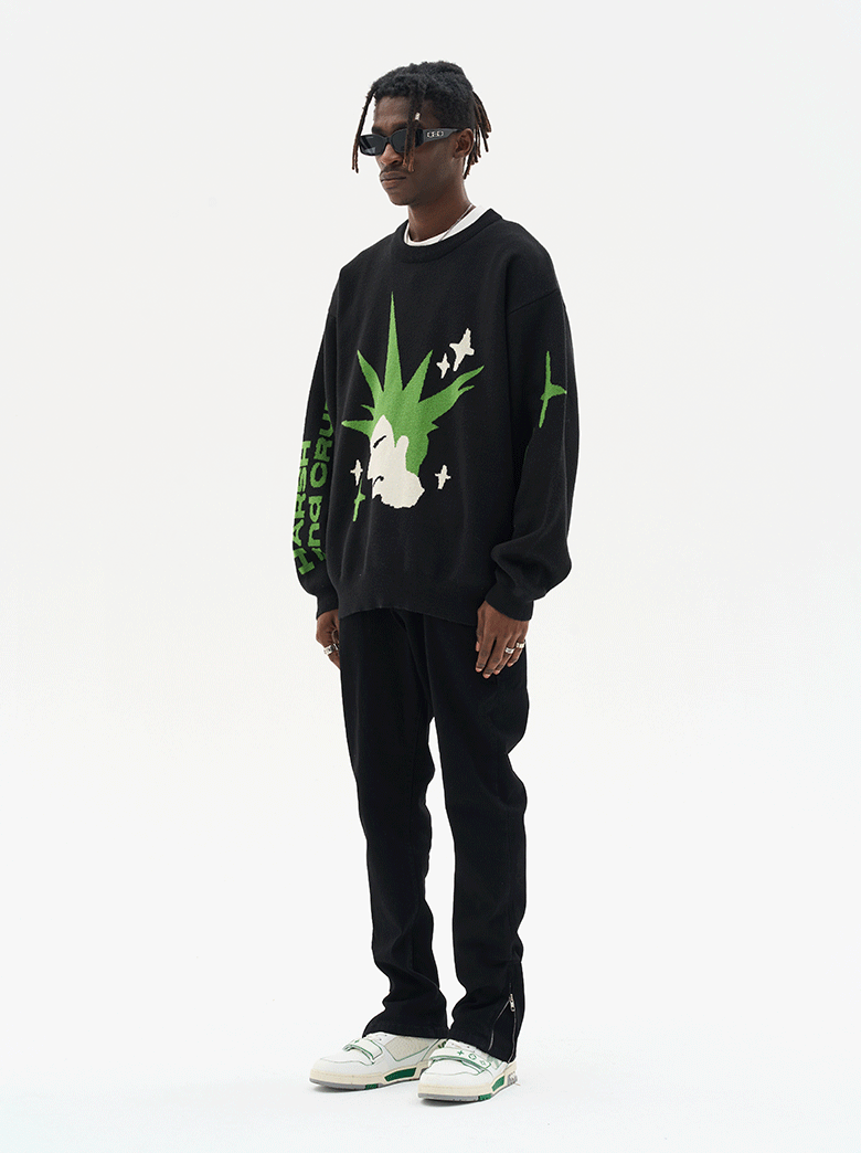 Harsh and Cruel Punk Head Knit Sweater