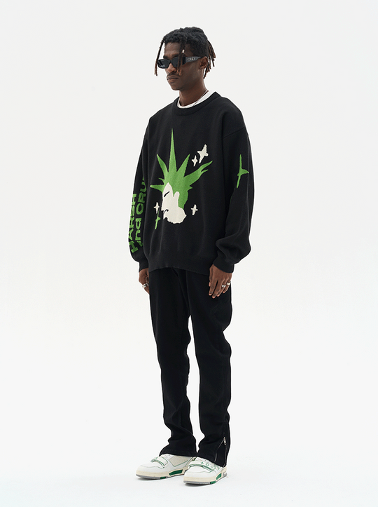 Harsh and Cruel Punk Head Knit Sweater