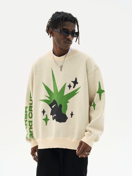 Harsh and Cruel Punk Head Knit Sweater