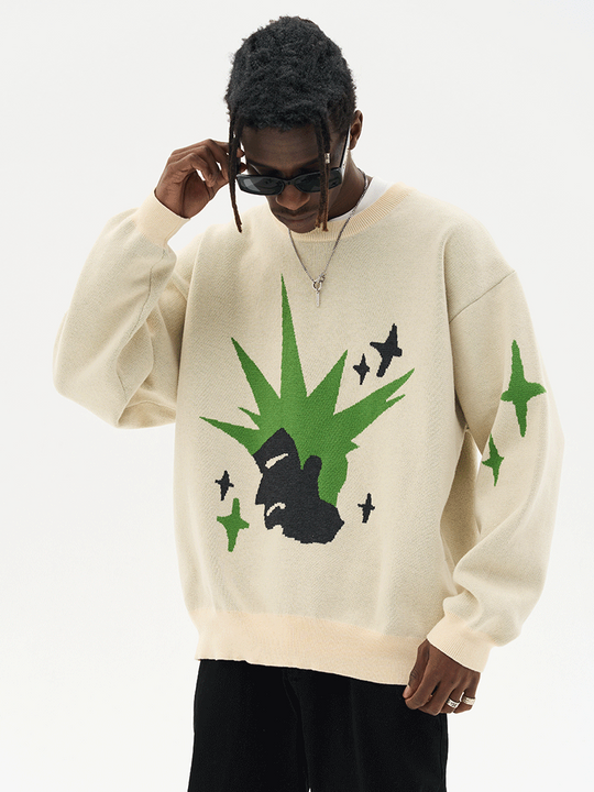 Harsh and Cruel Punk Head Knit Sweater