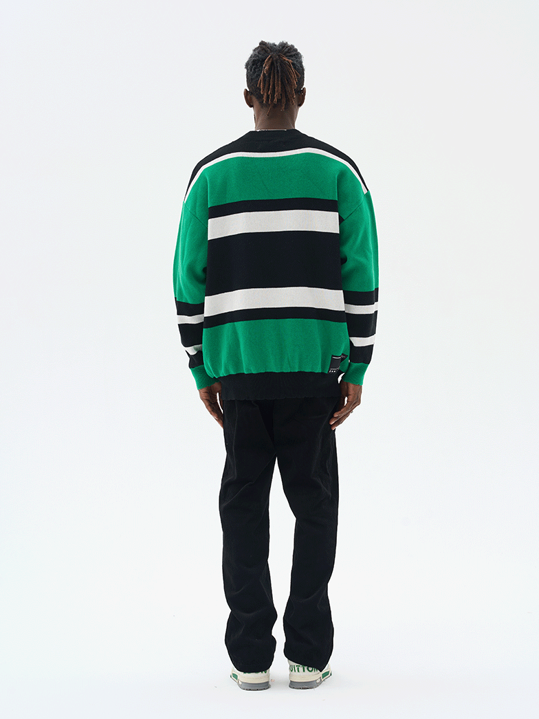Harsh and Cruel Striped Logo Knit Sweater