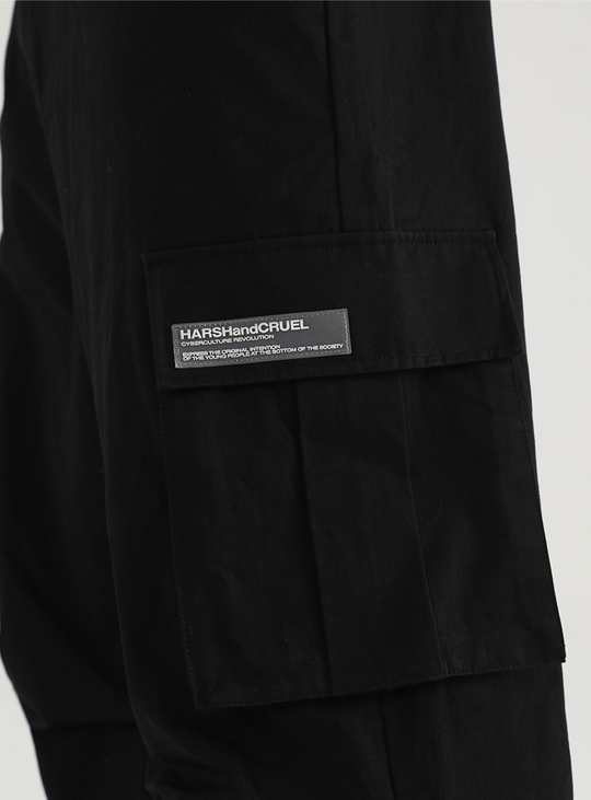 Harsh and Cruel Wide Leg Pleated 3D Pockets Zipper Cargo Work Pants