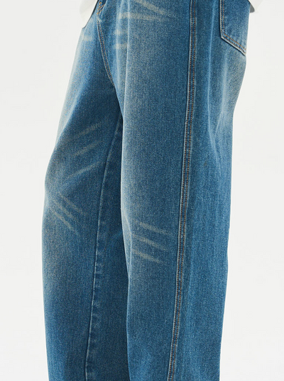 Harsh and Cruel Washed Frayed Straight Denim