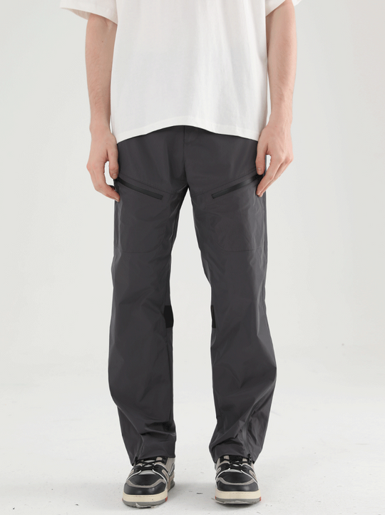 Harsh and Cruel Functional Zipper Nylon Straight Trousers