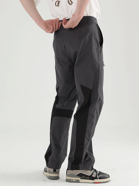 Harsh and Cruel Functional Zipper Nylon Straight Trousers
