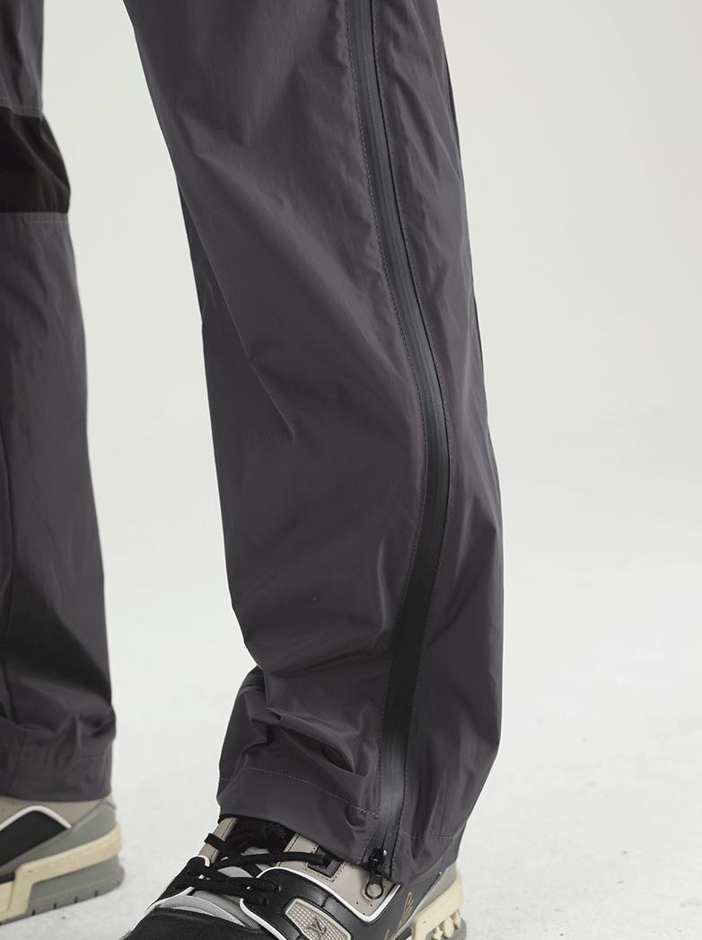 Harsh and Cruel Functional Zipper Nylon Straight Trousers