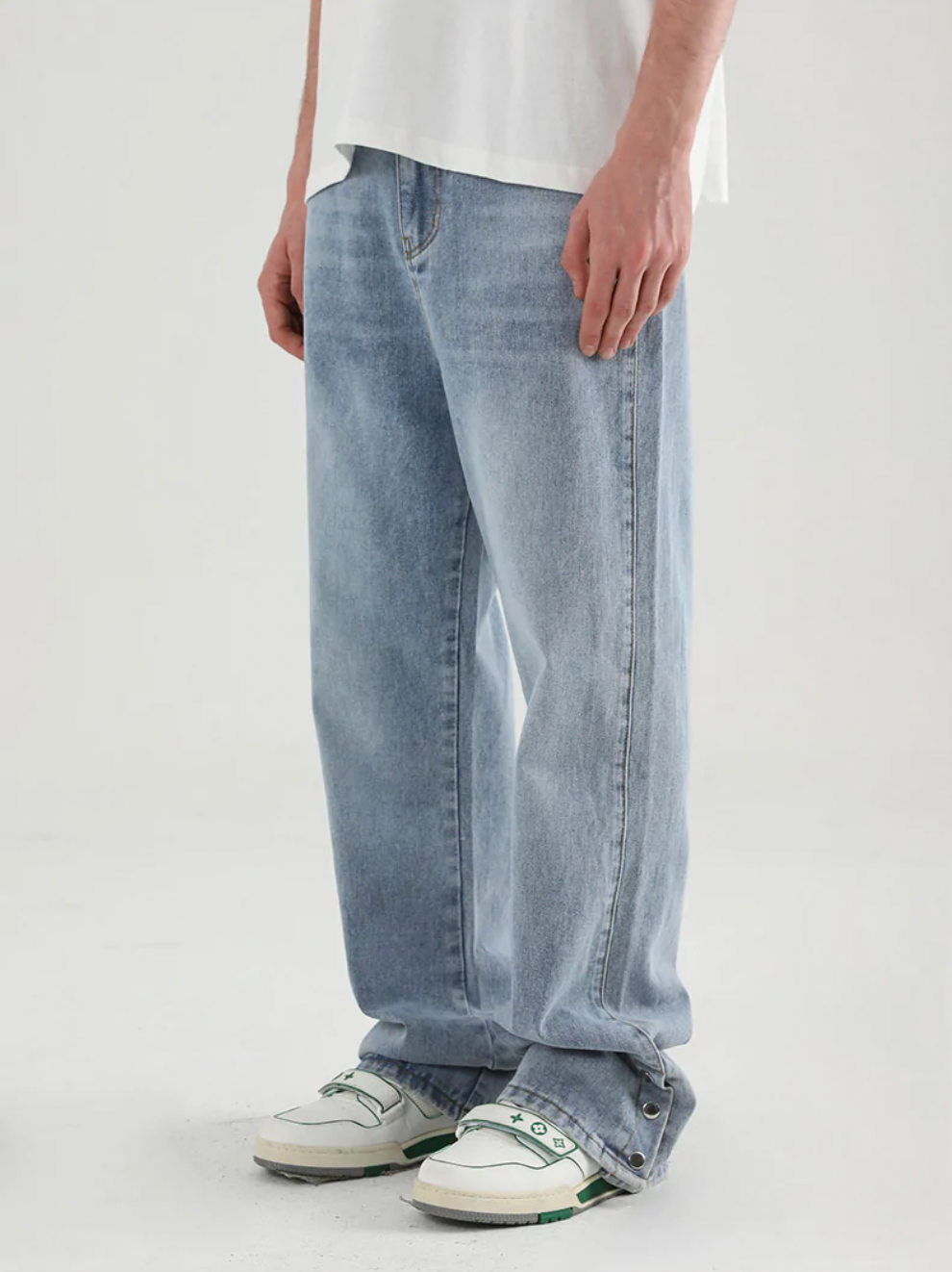 Harsh and Cruel Snap Buttons Adjustable Denim