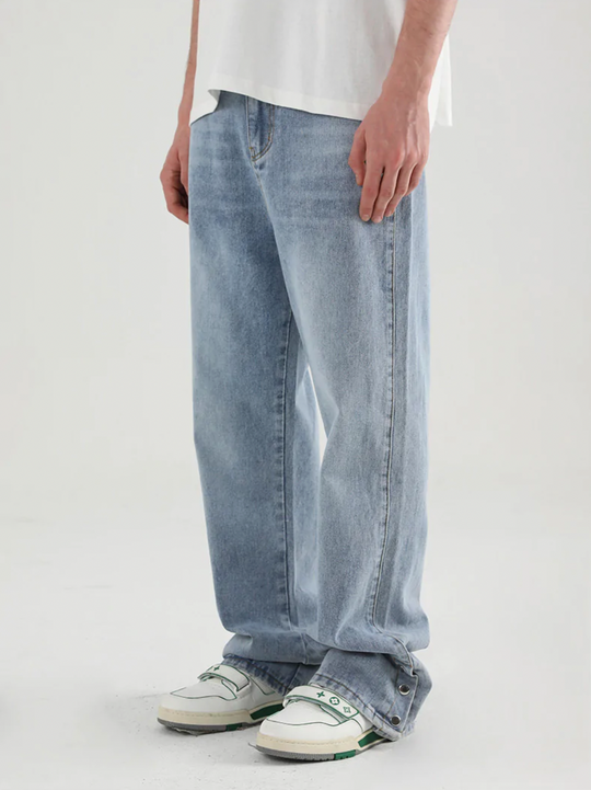 Harsh and Cruel Snap Buttons Adjustable Denim