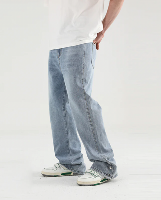 Harsh and Cruel Snap Buttons Adjustable Denim