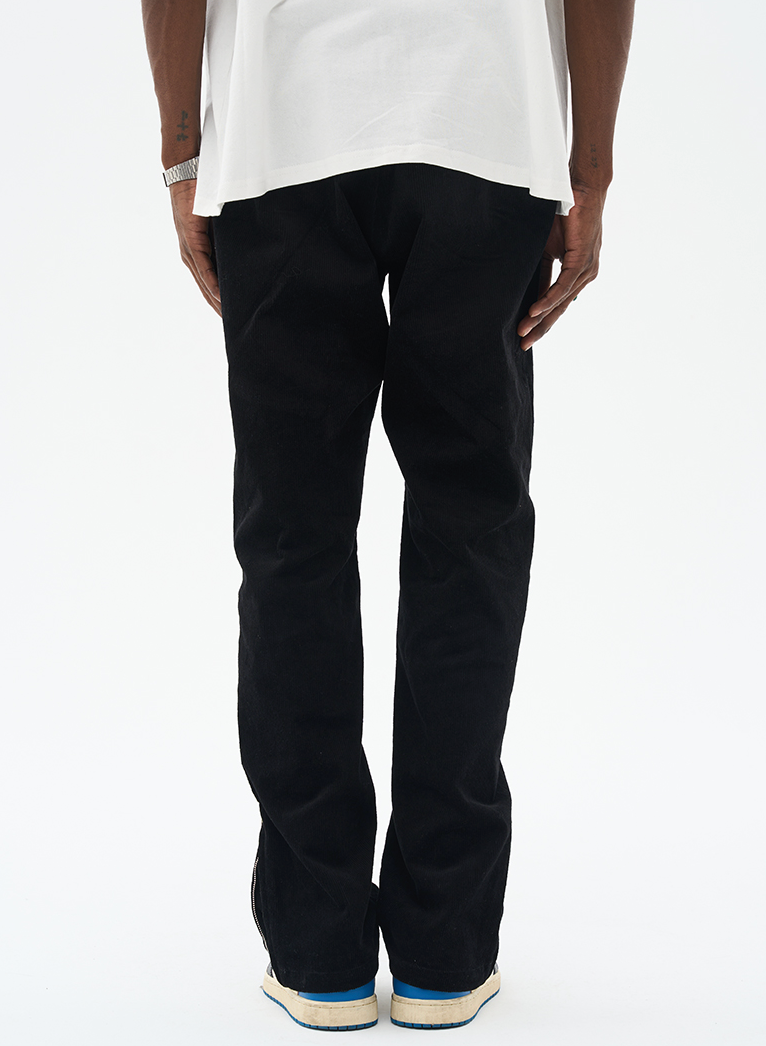 Harsh and Cruel Micro Flared Zipper Corduroy Trousers