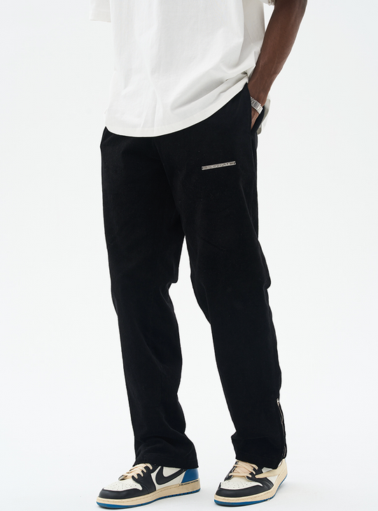 Harsh and Cruel Micro Flared Zipper Corduroy Trousers