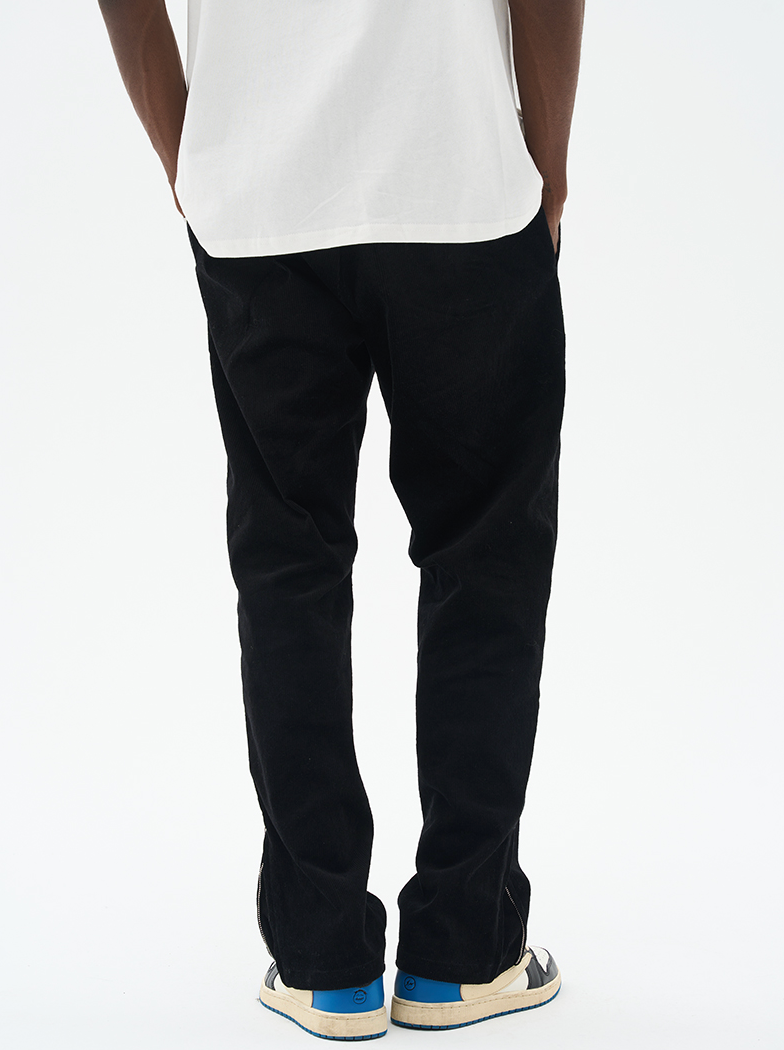 Harsh and Cruel Micro Flared Zipper Corduroy Trousers