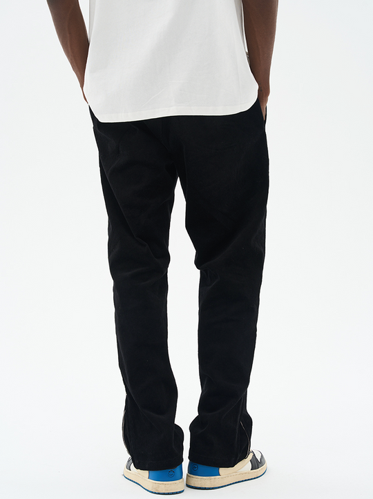 Harsh and Cruel Micro Flared Zipper Corduroy Trousers