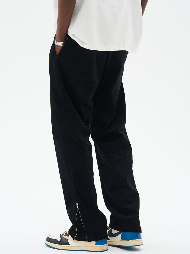Harsh and Cruel Micro Flared Zipper Corduroy Trousers