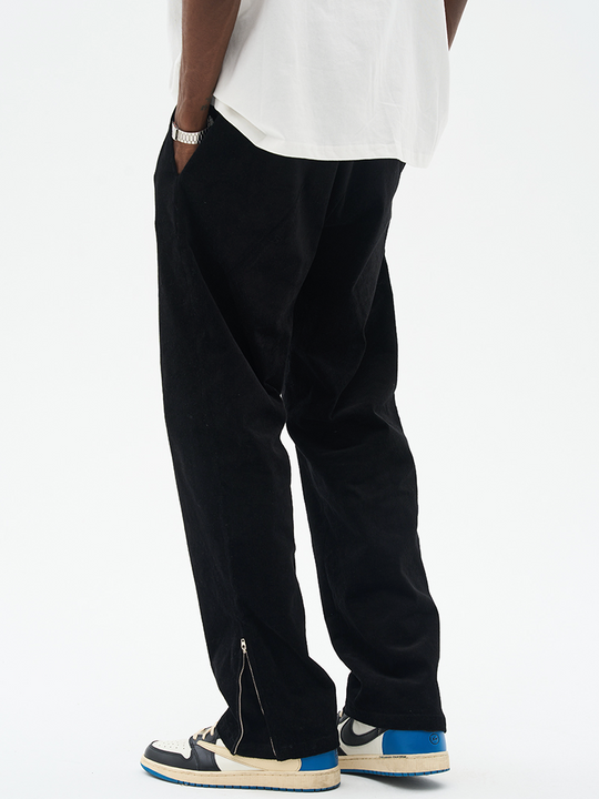 Harsh and Cruel Micro Flared Zipper Corduroy Trousers