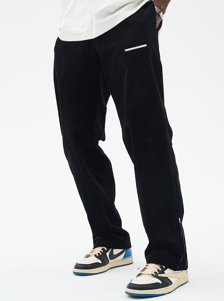Harsh and Cruel Micro Flared Zipper Corduroy Trousers