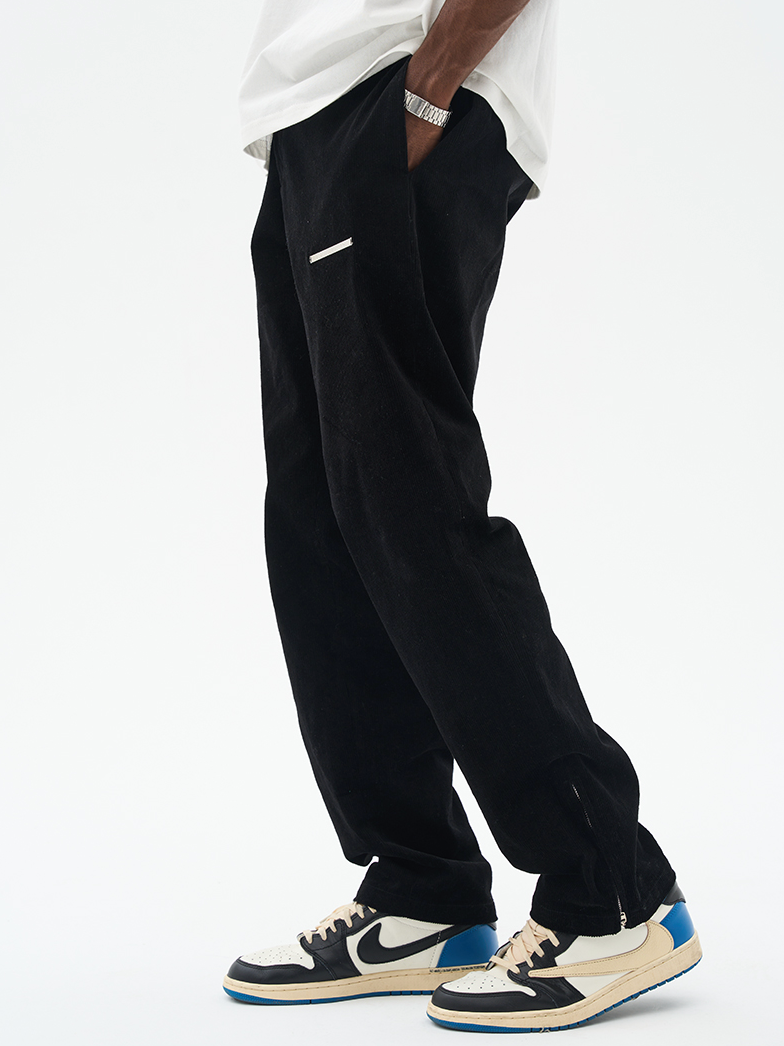 Harsh and Cruel Micro Flared Zipper Corduroy Trousers
